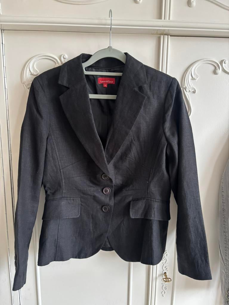 Nieuw zwart linnen jasje Laura di Sarpi maat 36, Kleding | Dames, Jasjes, Kostuums en Pakken, Zwart, Nieuw, Ophalen of Verzenden