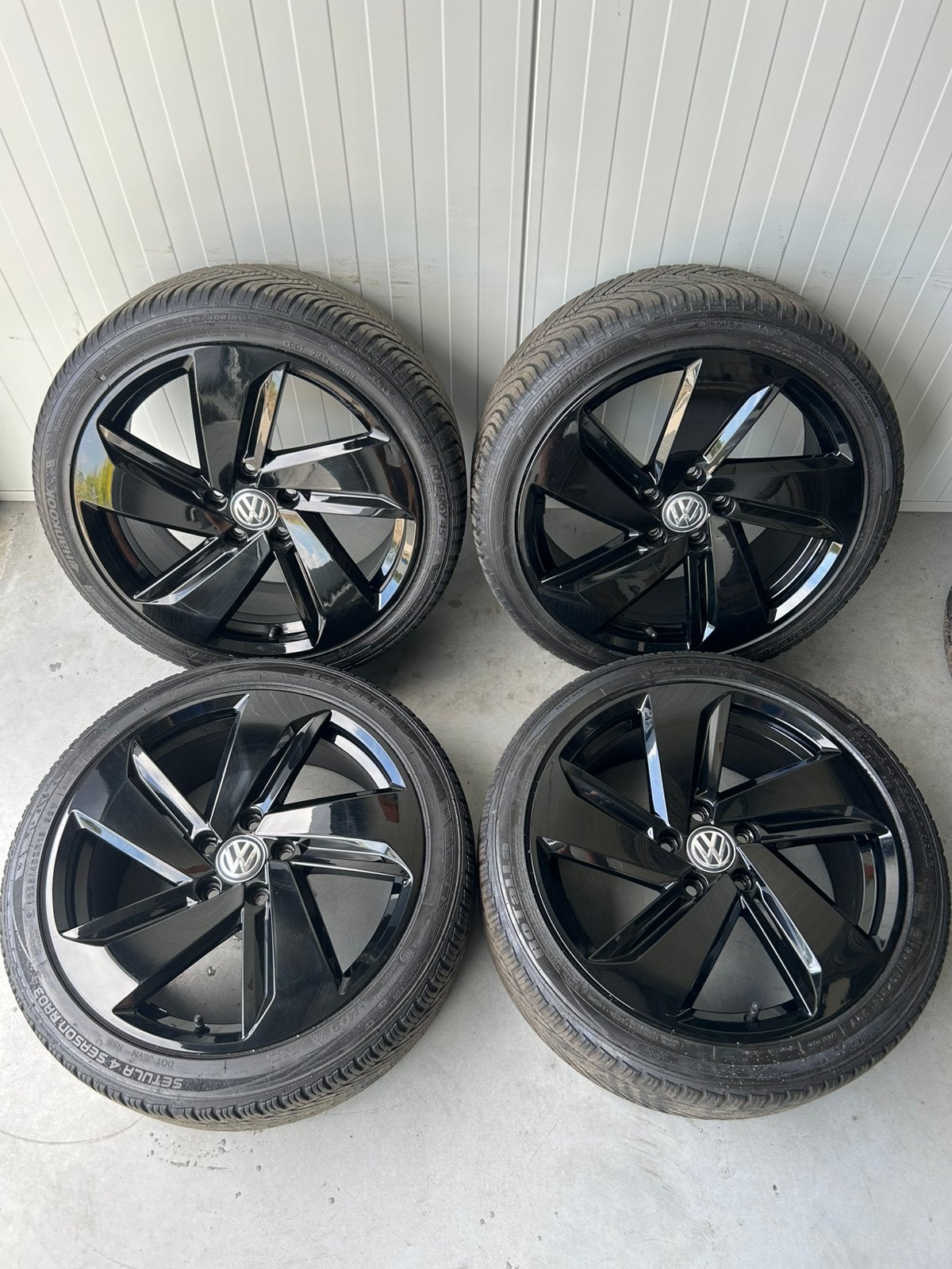 Originele Volkswagen Golf 6 7 GTI Milton 18 Inch 5x112 All S, 18 inch, Banden en Velgen, Ophalen of Verzenden, All Season
