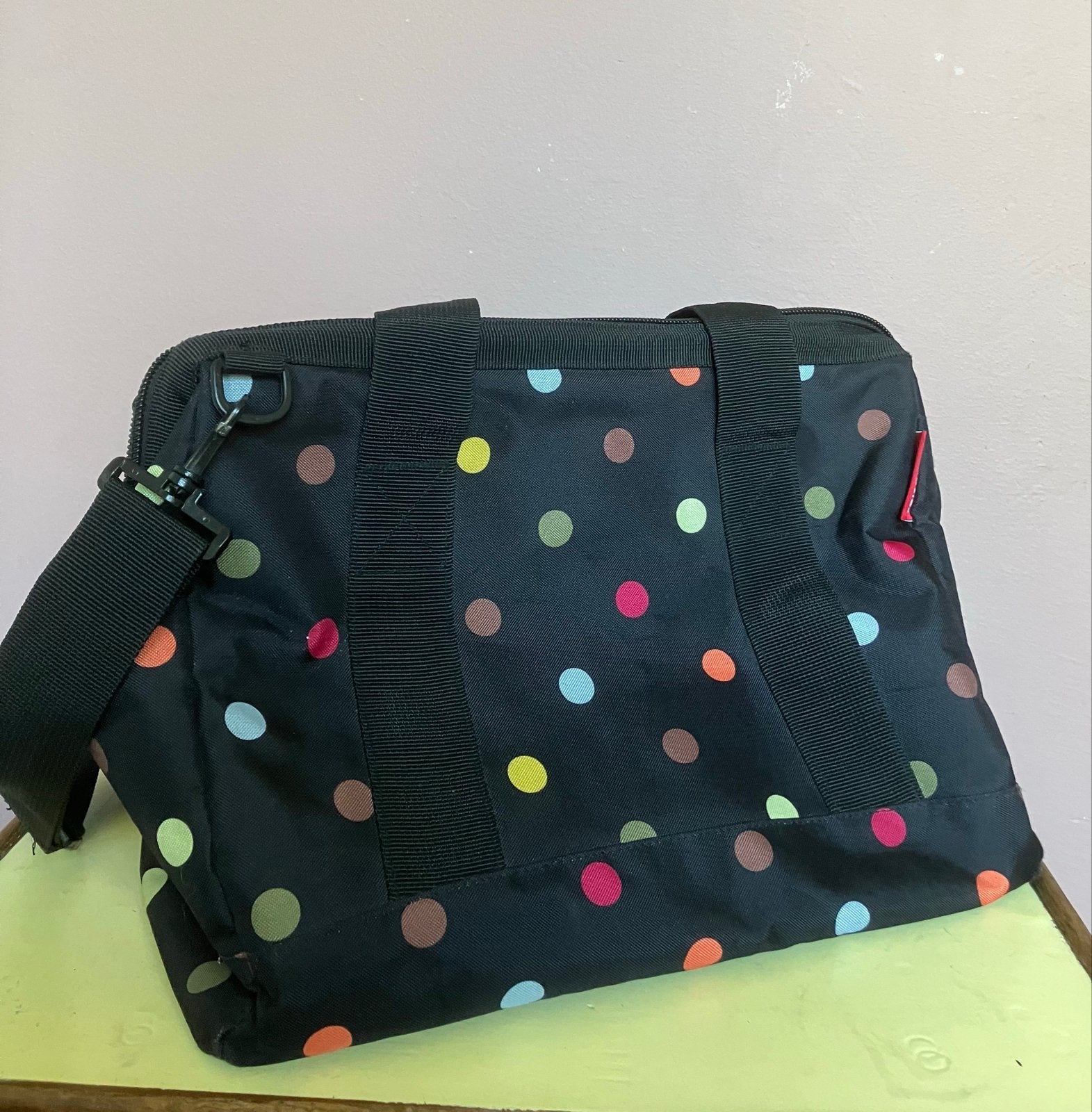 Reisenthel Allrounder M - Zwarte tas met stippen, 40 tot 60 cm, Gebruikt, 20 tot 30 cm, Zwart