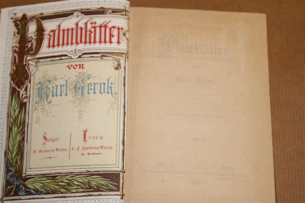 Palmblätter [1873] — Antiek Dichtbundel met Goud op Snee, Antiek en Kunst, Ophalen of Verzenden