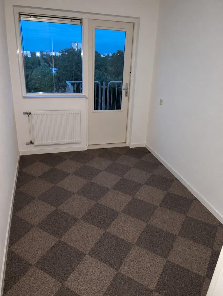 Kleine kamer met uitzicht en tapijttegels, Gebruikt, Bruin, 150 tot 200 cm, 200 cm of meer