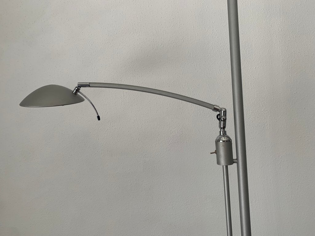 Frantzen vloerlamp met leeslamp - grijs, Gebruikt, Overige fittingen, Ophalen of Verzenden, Metaal