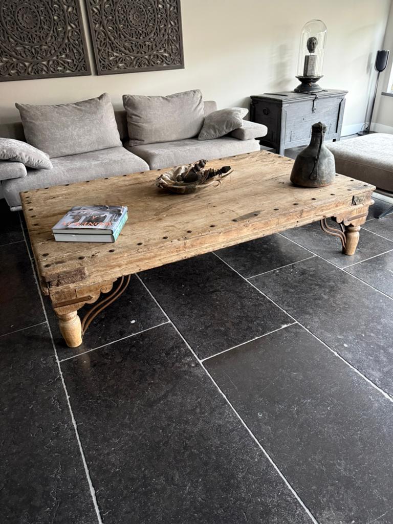 Robuuste teakhouten salontafel, Ophalen, 100 tot 150 cm, 50 tot 75 cm, Teakhout