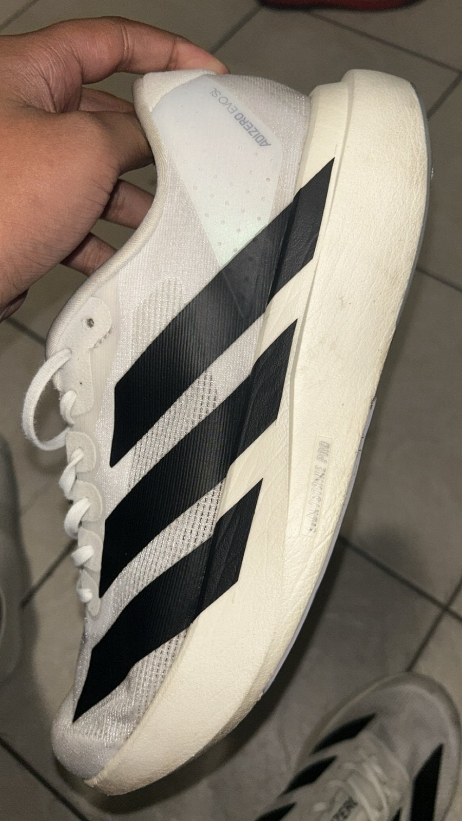 Adidas Adizero EvoS hardloopschoenen - Maat 42 2/3, Adidas, Gebruikt, Hardloopschoenen, Ophalen of Verzenden
