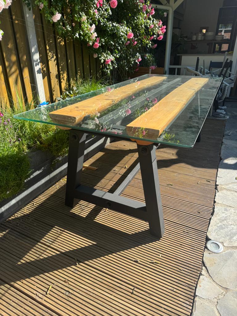 Eettafel van Goossens, Ophalen, 100 tot 150 cm, 200 cm of meer, Zo goed als nieuw