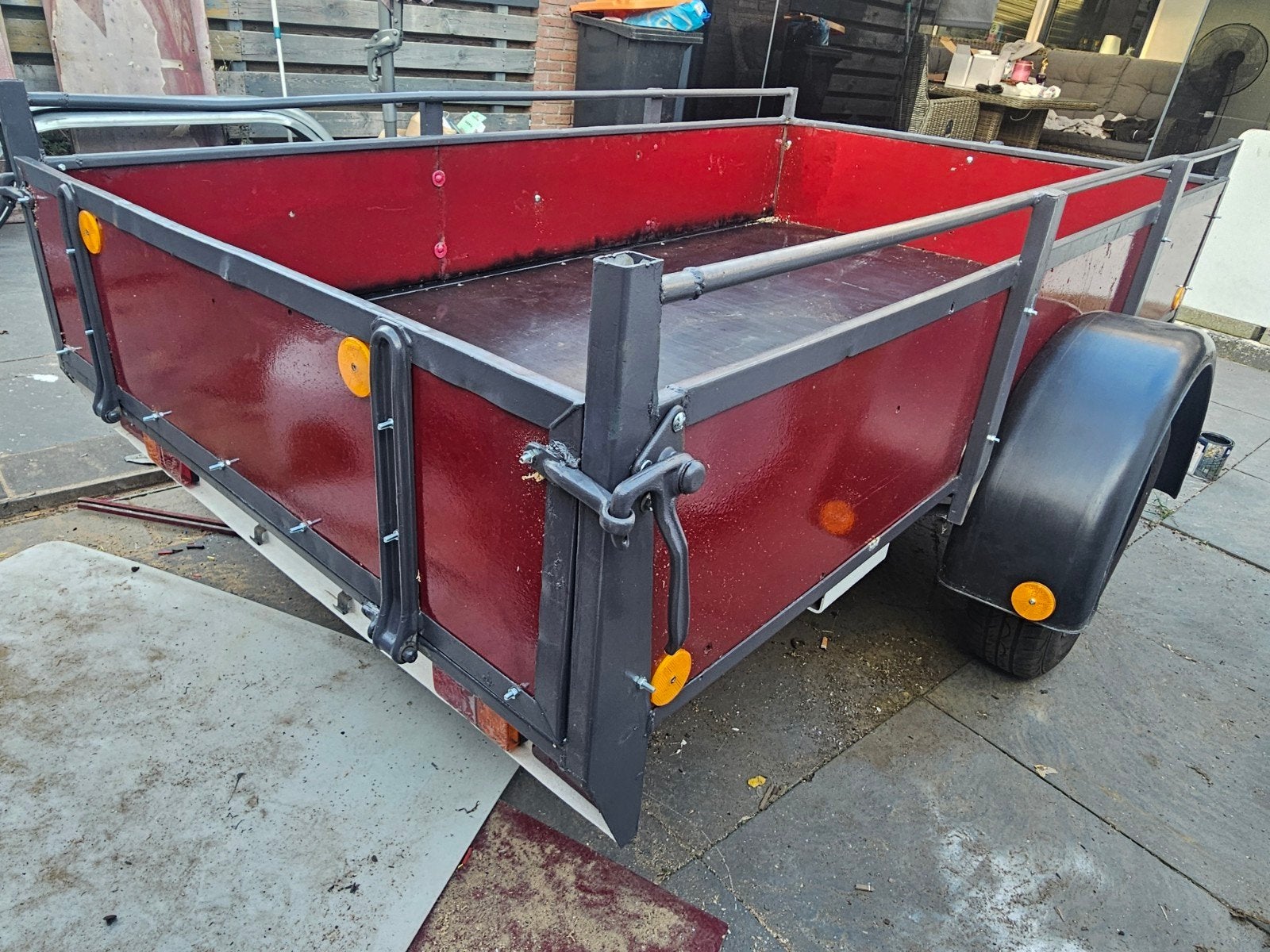 Aanhangwagen L 2.40m B 1.30m - Nieuw LED verlichting, Ophalen, Gebruikt