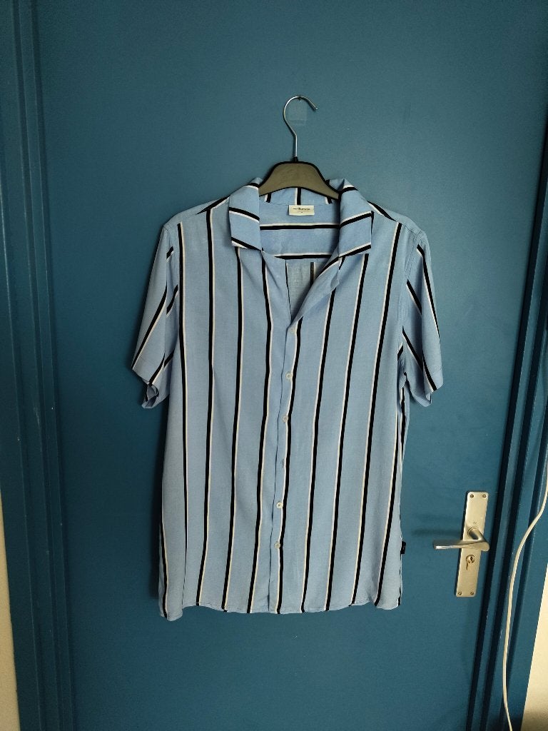 Daily Aesthetikz gestreept overhemd M Cubaanse kraag blauw, Kleding | Heren, Blauw, Daily Aesthetikz, Gedragen, Halswijdte 39/40 (M)