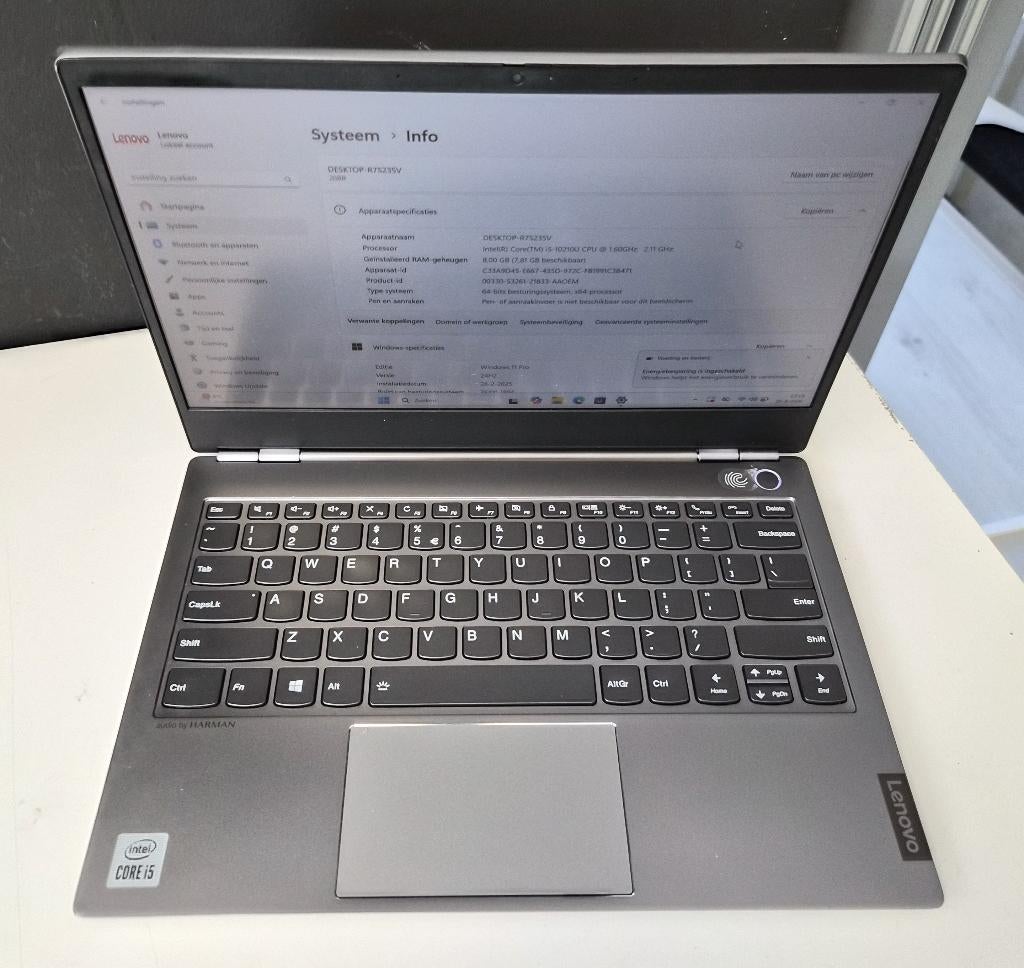 Lenovo ThinkBook 13s IML i5-10210U 1.6GHz 8GB DDR4 256GB SSD, Lenovo, Gebruikt, Ophalen of Verzenden, Lenovo