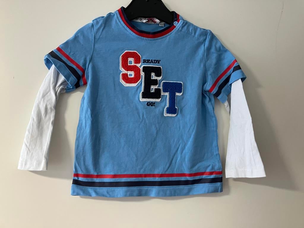 Super mooie blauwe longsleeve maat 92, Ophalen of Verzenden, Zo goed als nieuw, Jongen, Shirt of Longsleeve