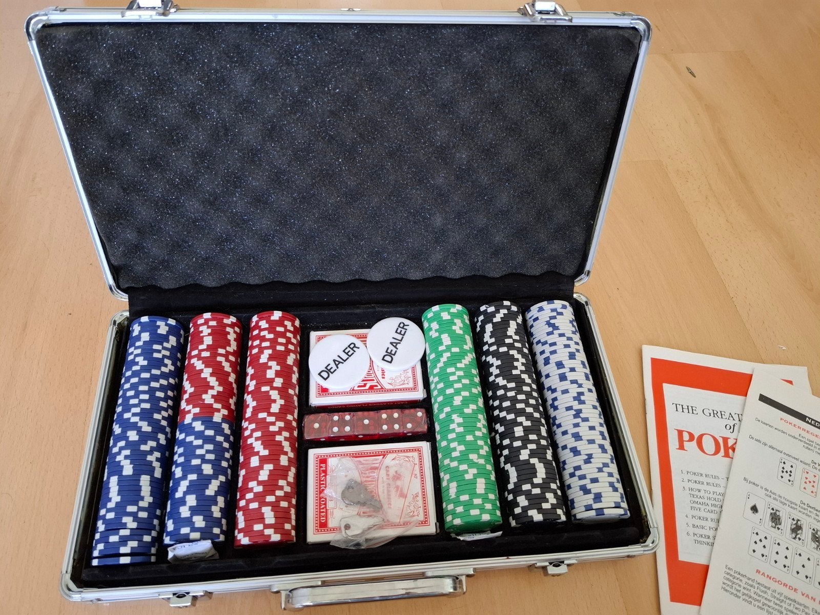 Pokerset in aluminium case, Hobby en Vrije tijd, Gezelschapsspellen | Kaartspellen, Ophalen of Verzenden, Zo goed als nieuw