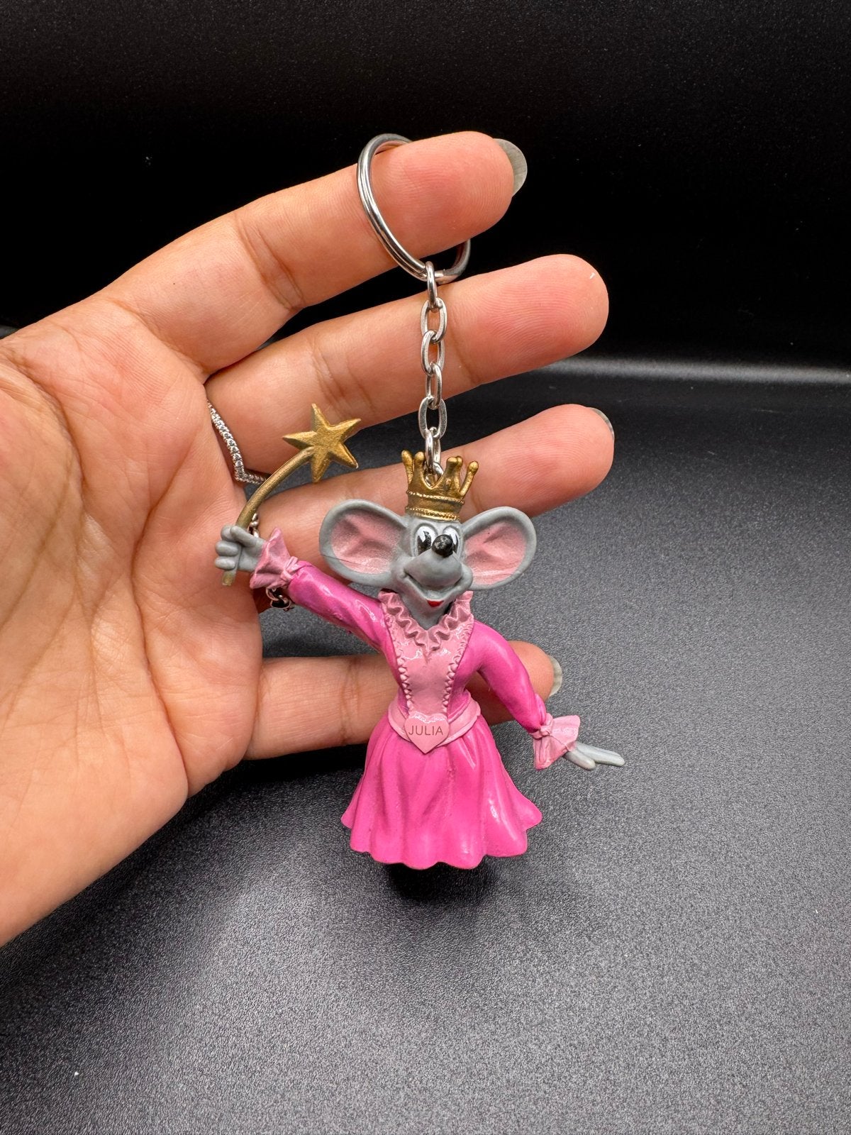 Sleutelhanger Prinses Muis Julia met Kroon en Toverstaf, Ophalen of Verzenden, Gebruikt, Knuffel of Figuurtje