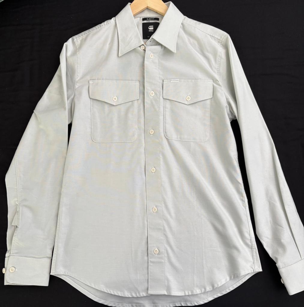 G-Star RAW Slim Fit Overhemd - Maat M heren, G-Star Raw, Beige, Zo goed als nieuw, Halswijdte 39/40 (M)