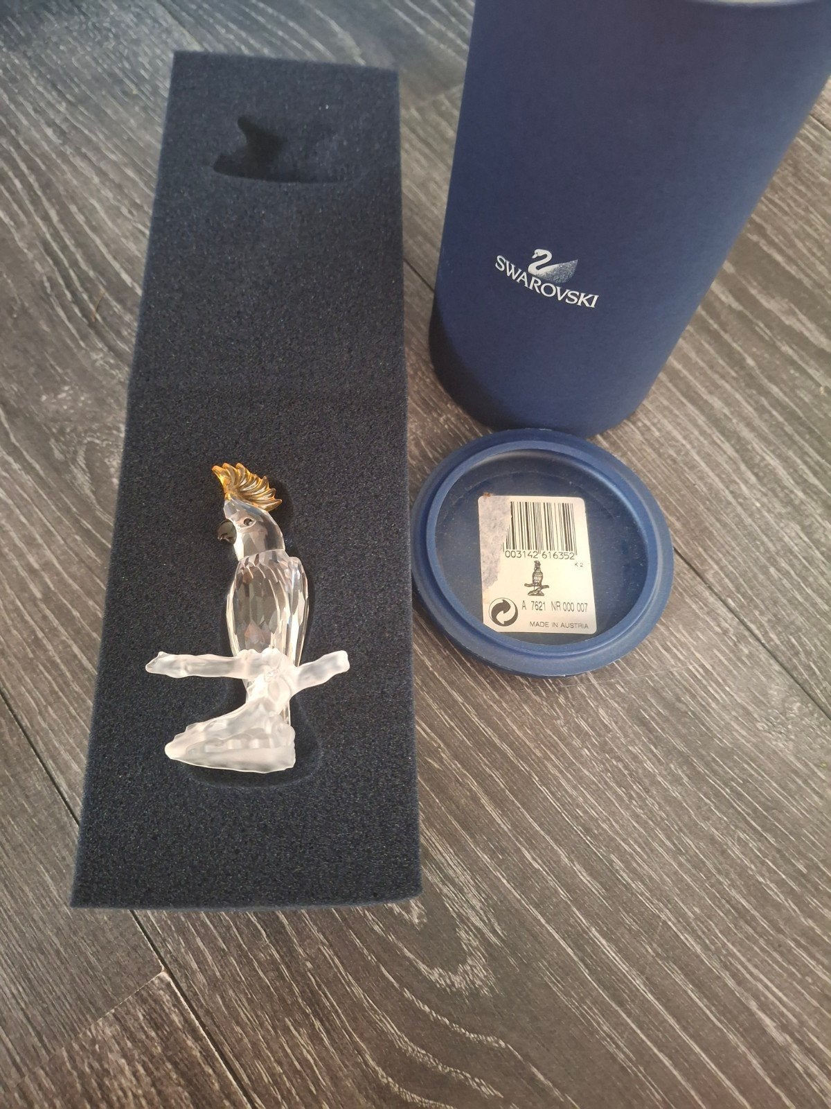 Kaketoe swarovski in box, Ophalen of Verzenden, Nieuw, Figuurtje