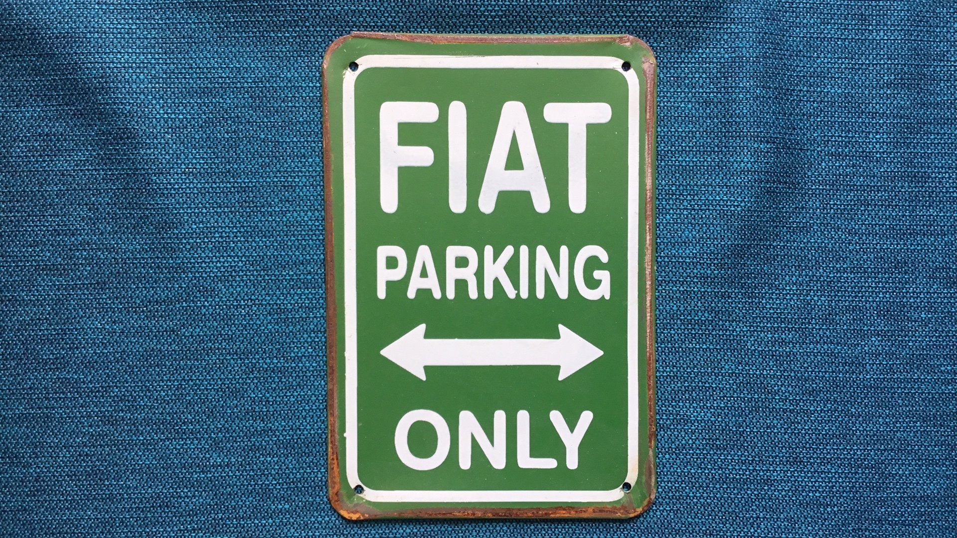 Fiat parking only schild 11x16 cm, Ophalen of Verzenden