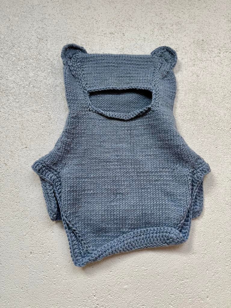 Zachte lichtblauwe wollen balaclava voor baby's, Ophalen of Verzenden, Nieuw, Jongetje of Meisje, Muts