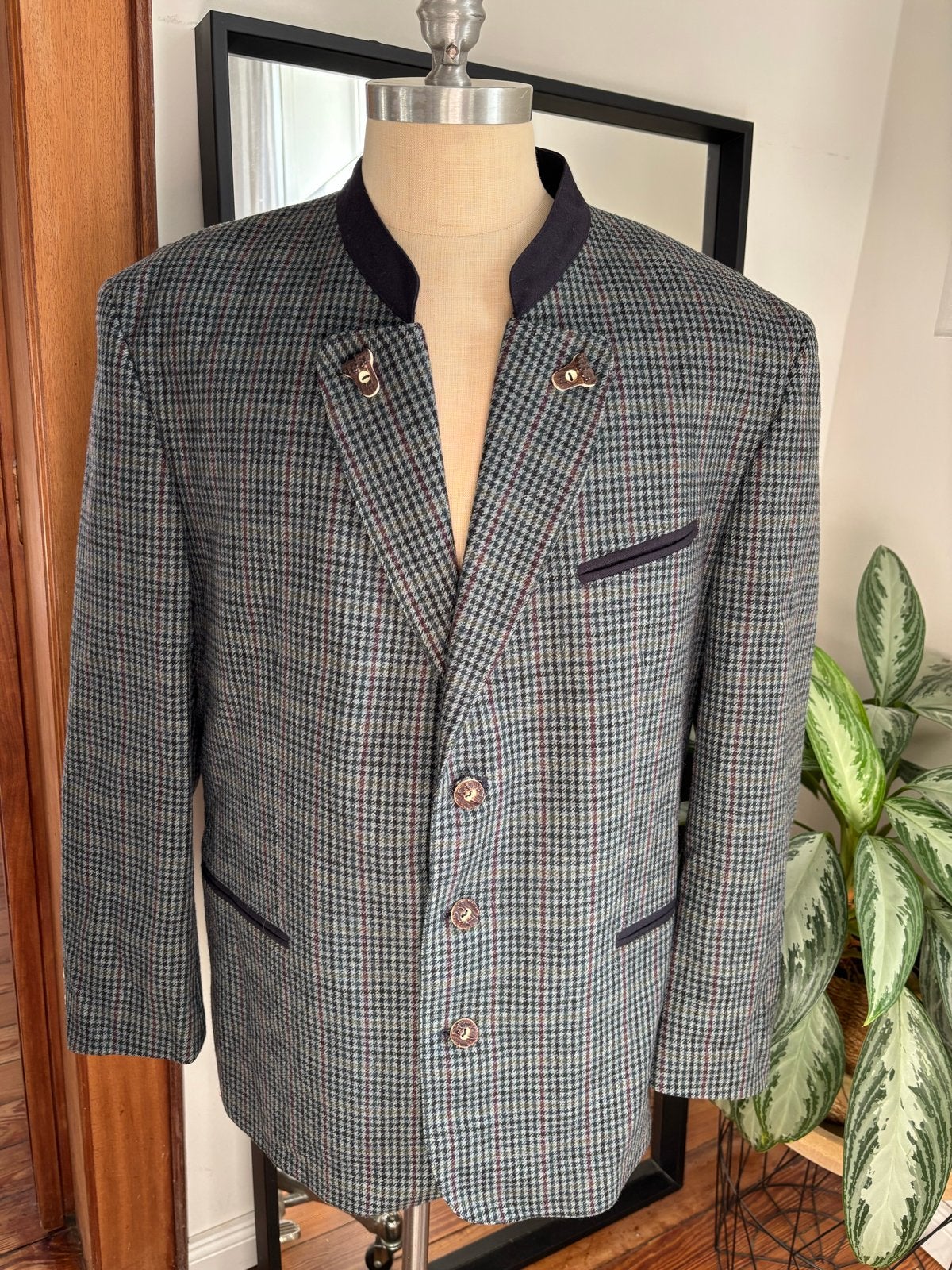 Vintage Club Bison Mode Geruit Colbert Maat L, Ophalen of Verzenden, Gedragen, Maat 52/54 (L), Meerkleurig
