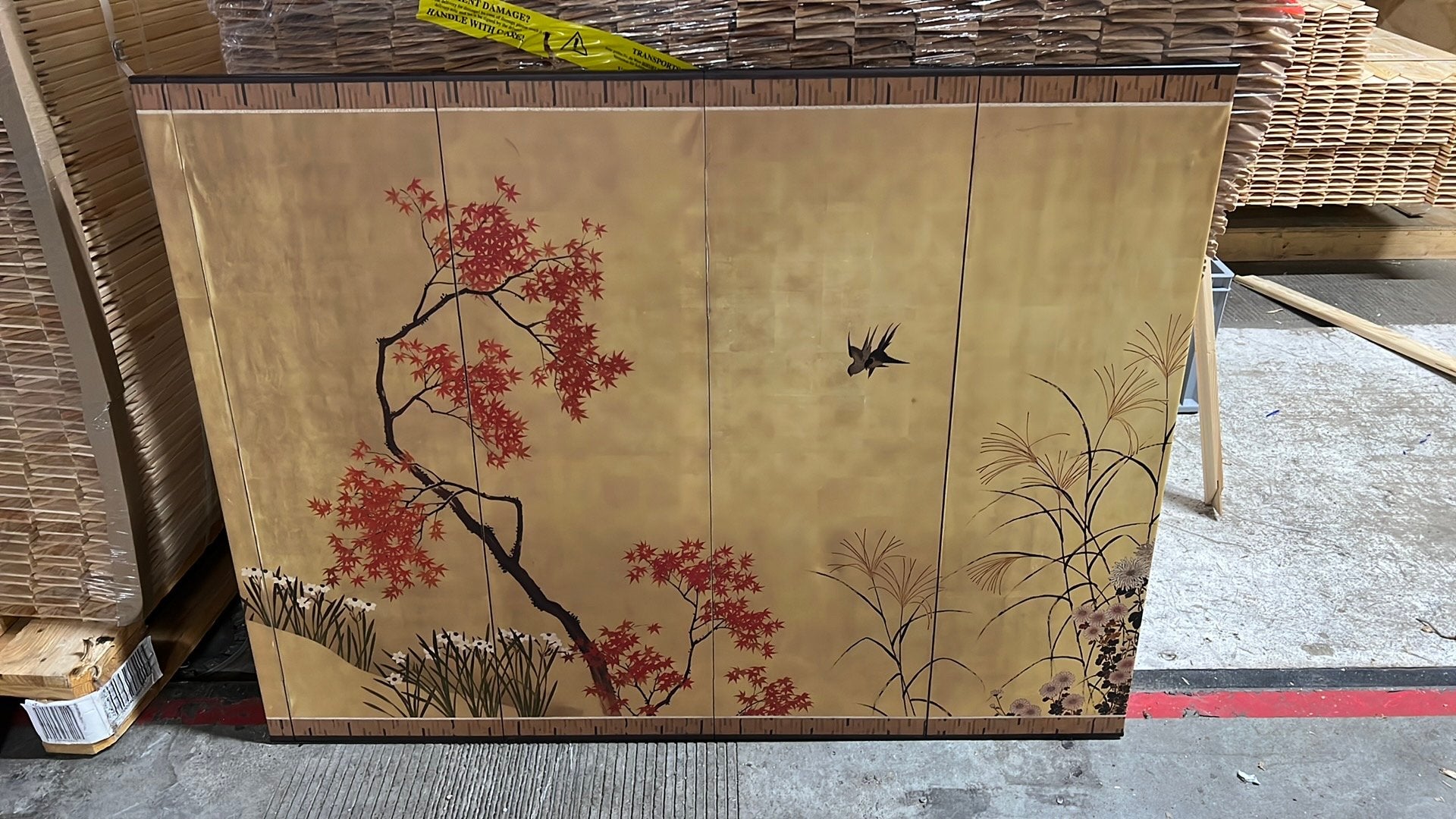 Canvas rustiek / bloem/ boom / vogel xl €15,/, Huis en Inrichting, Woonaccessoires | Schilderijen, Tekeningen en Foto's, Ophalen