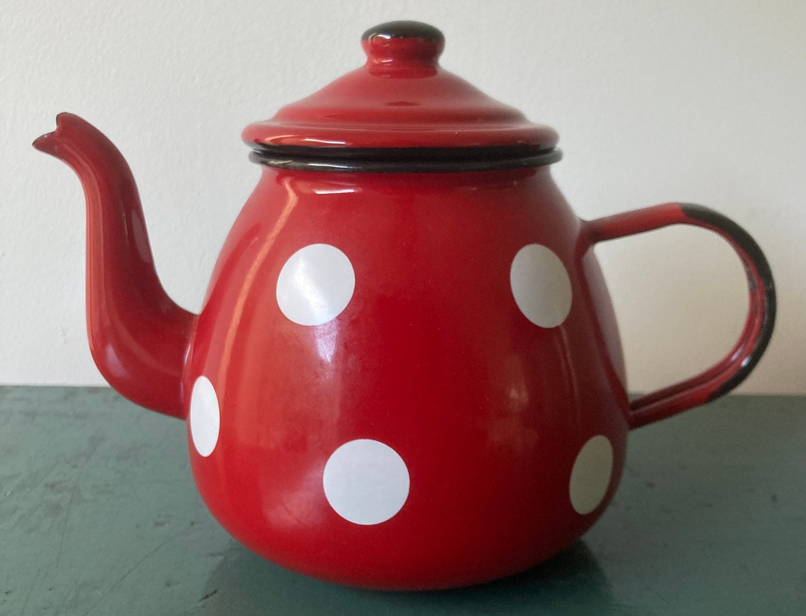 Rood polkadot koffiepotje, Ophalen of Verzenden