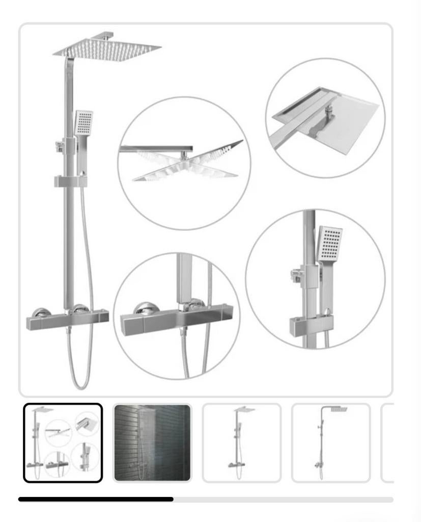 Nieuwe Doucheset met Chroom Afwerking, Ophalen of Verzenden, Nieuw, Chroom, Douche
