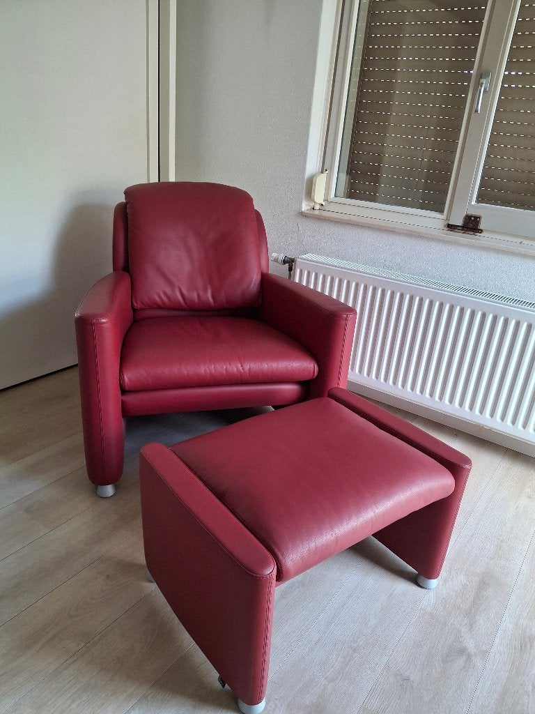 Fauteuil Leolux, Ophalen, Gebruikt, Designfauteuil met voetenbank, 50 tot 75 cm