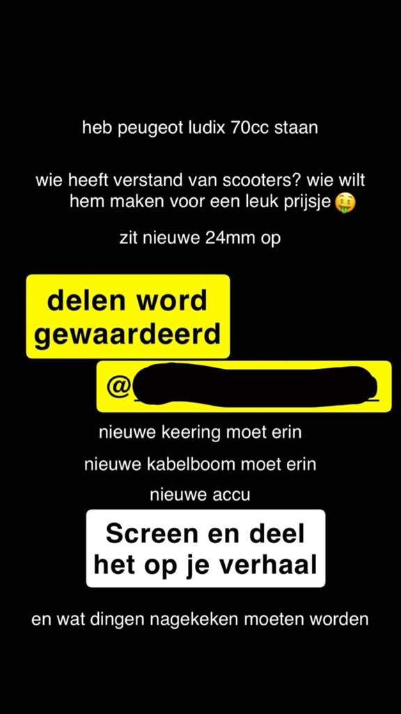 ludix 70cc sport loopt niet, monteur gezocht!, Eén persoon