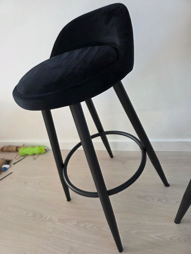 Foto 4 van Barkruk velvet zwart