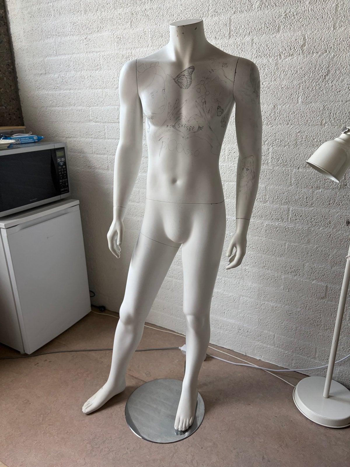 Etalagepop - Paspop - Man op metalen standaard, Ophalen