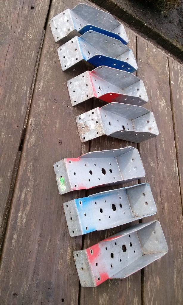 Balkschoenen Balkankers gootbeugels RVS bouten houtdraadbout, 100 tot 250 mm, Ophalen of Verzenden, Zo goed als nieuw, Rvs