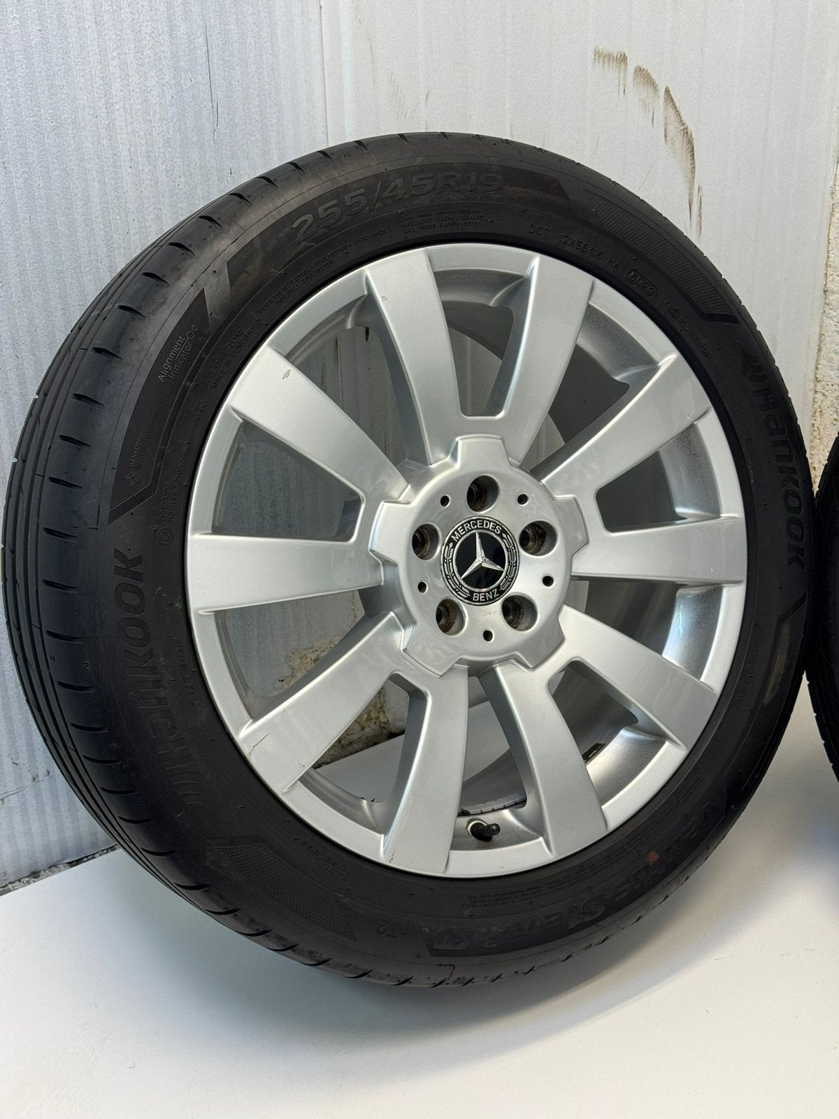 Org. Mercedes GLK 19 inch velgen met zomerbanden 5x112, 19 inch, Gebruikt, 255 mm, Banden en Velgen