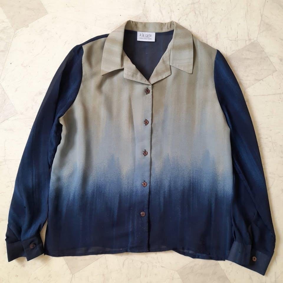 A LA Carte Collection Lange Mouw DAMES Blouse Maat10, Maat 38/40 (M), Blauw, A LA Carte Collection, Ophalen of Verzenden