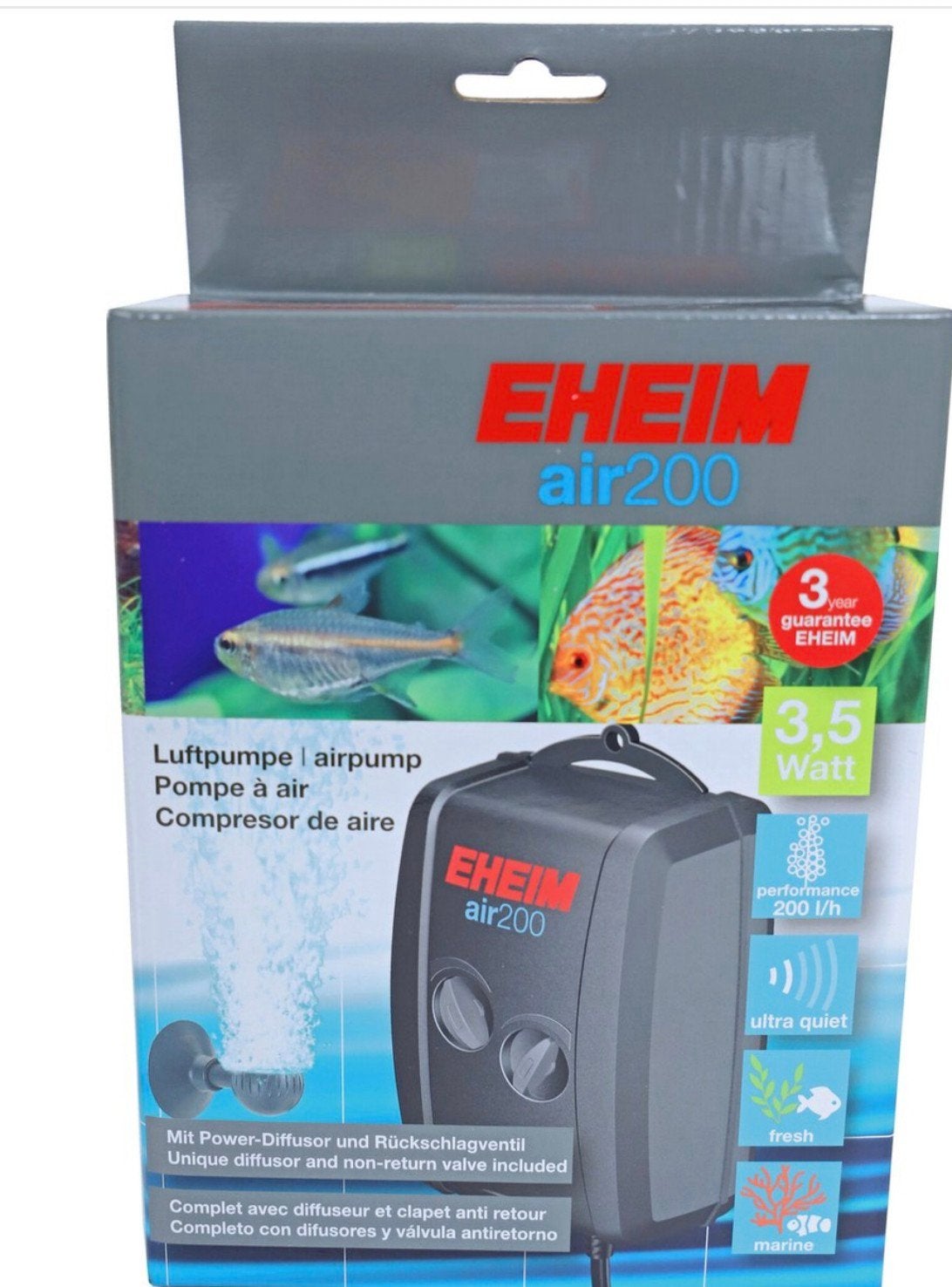 Eheim air 200 lucht pomp, Dieren en Toebehoren, Vissen | Aquaria en Toebehoren, Pomp, Overige typen, Nieuw, Ophalen of Verzenden