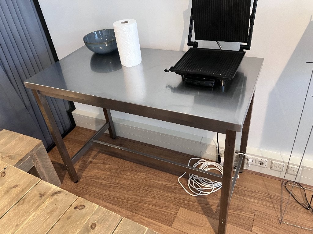 RVS werktafel / horeca werkbank 120x60x90 cm, Huis en Inrichting, Ophalen, Gebruikt, 100 tot 150 cm, Minder dan 100 cm