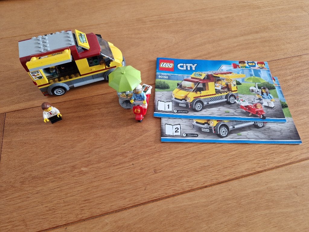Lego City Pizzawagen 60150 met instructies en figuren, City, Lego, Ophalen of Verzenden, Zo goed als nieuw