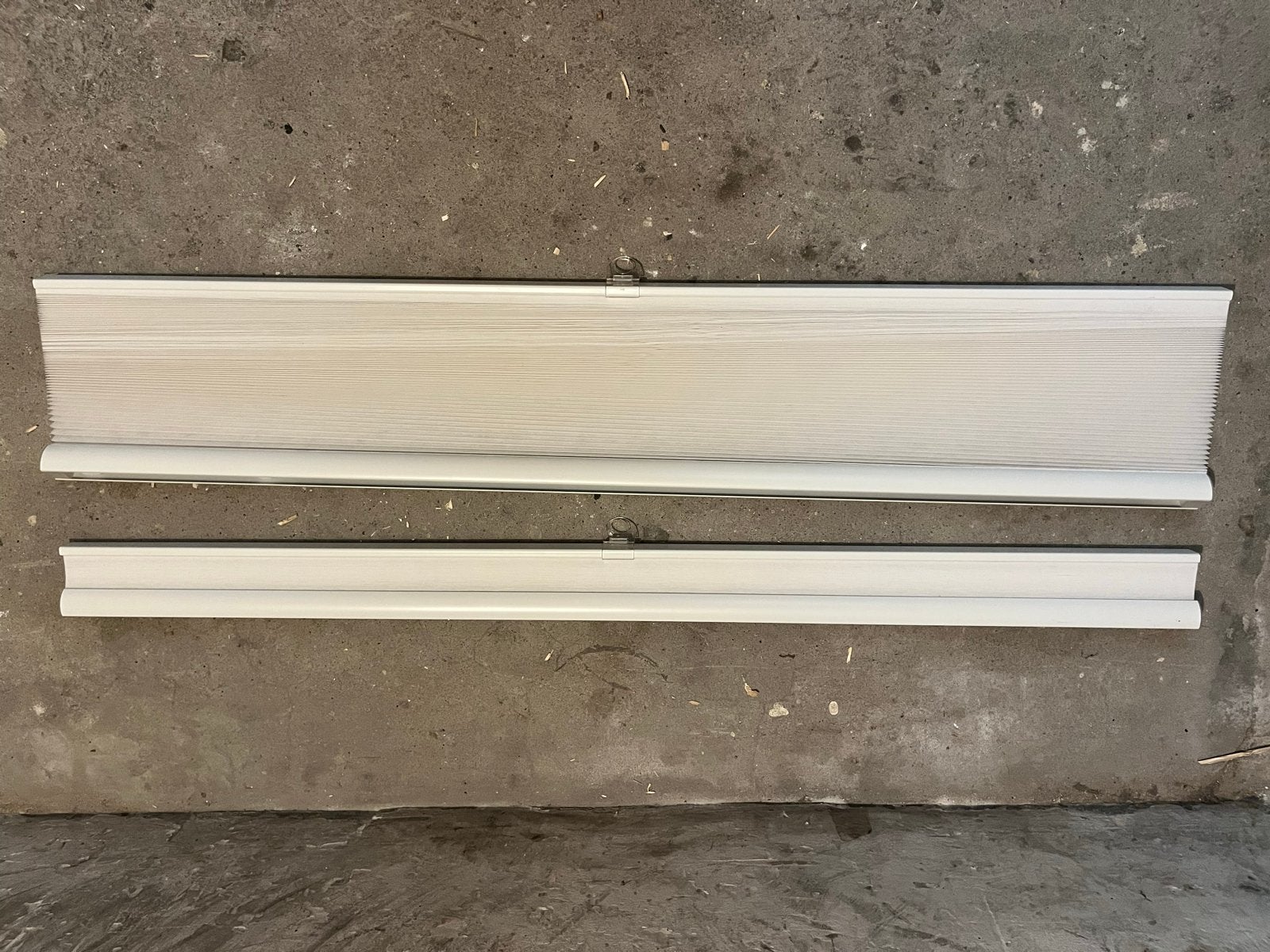 Witte plissegordijnen - 2 stuks - 120x155, Ophalen, 120 cm, Gebruikt, Wit
