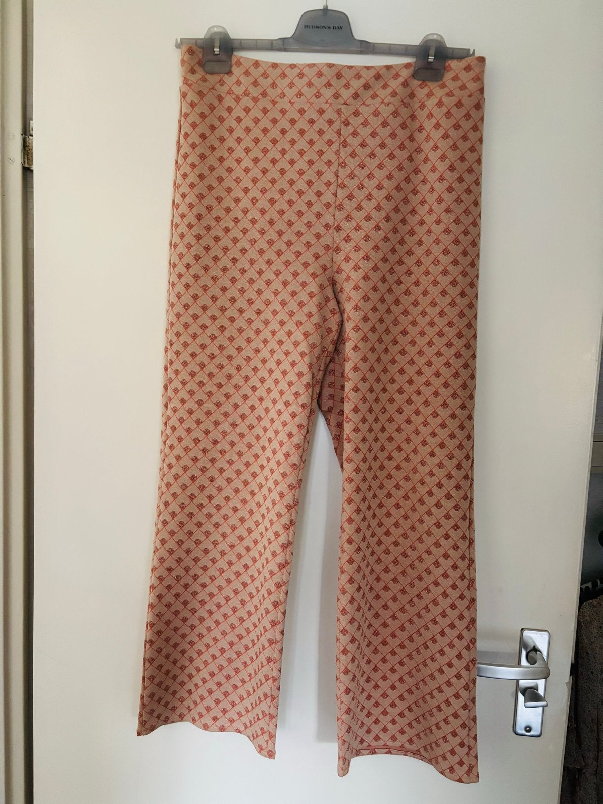 Be Pure flared broek met patroon, Maat 38/40 (M), Beige, Ophalen of Verzenden, Lang