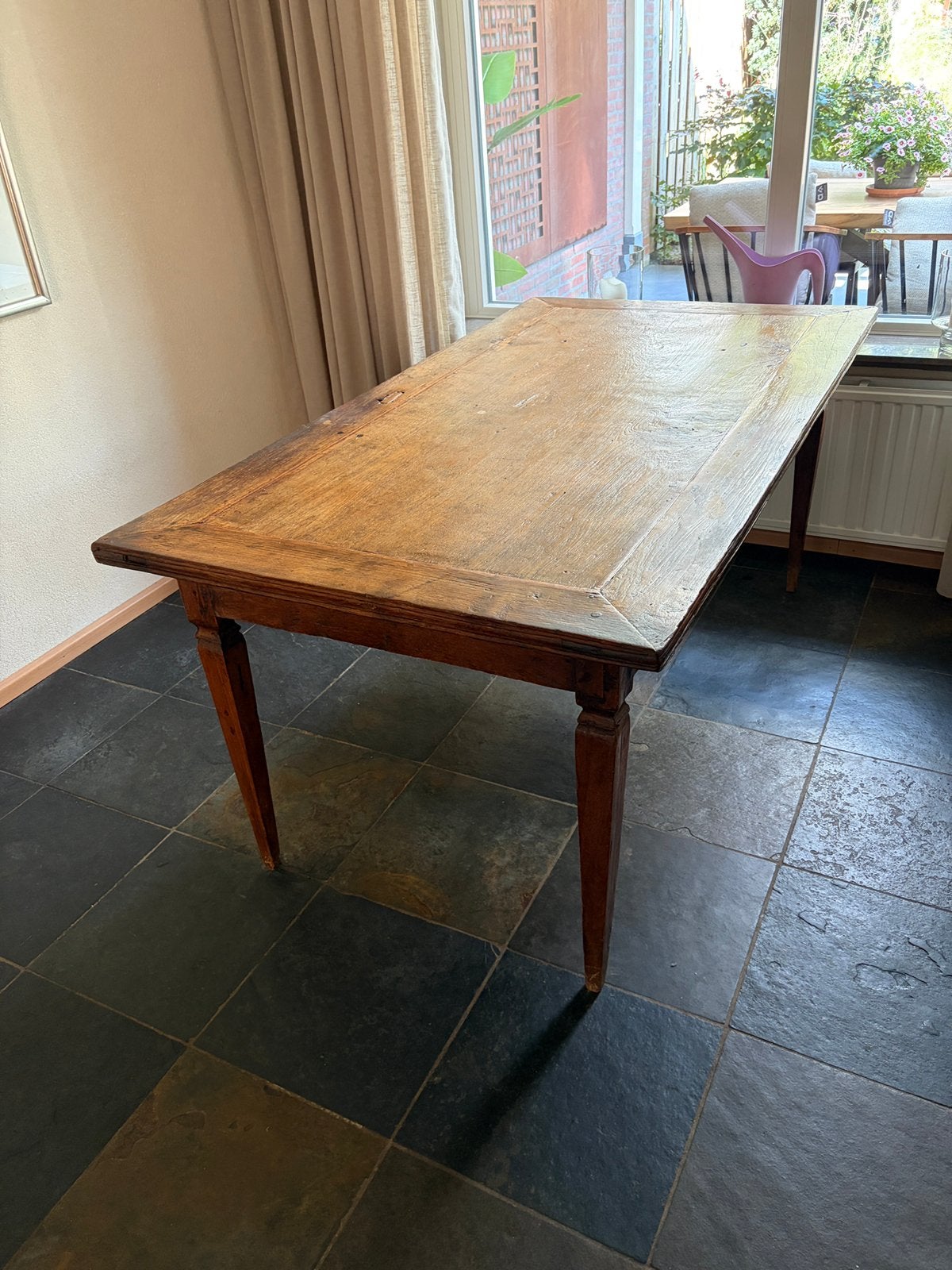 Antieke eettafel, Gebruikt, Eikenhout, 50 tot 100 cm, 150 tot 200 cm