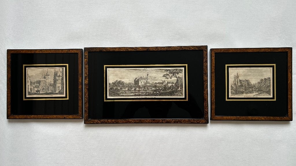 8 etsen / steendrukken Arnhem, Antiek en Kunst, Kunst | Etsen en Gravures, 1800 - 1899, Ets, Stadsgezicht, Ophalen of Verzenden
