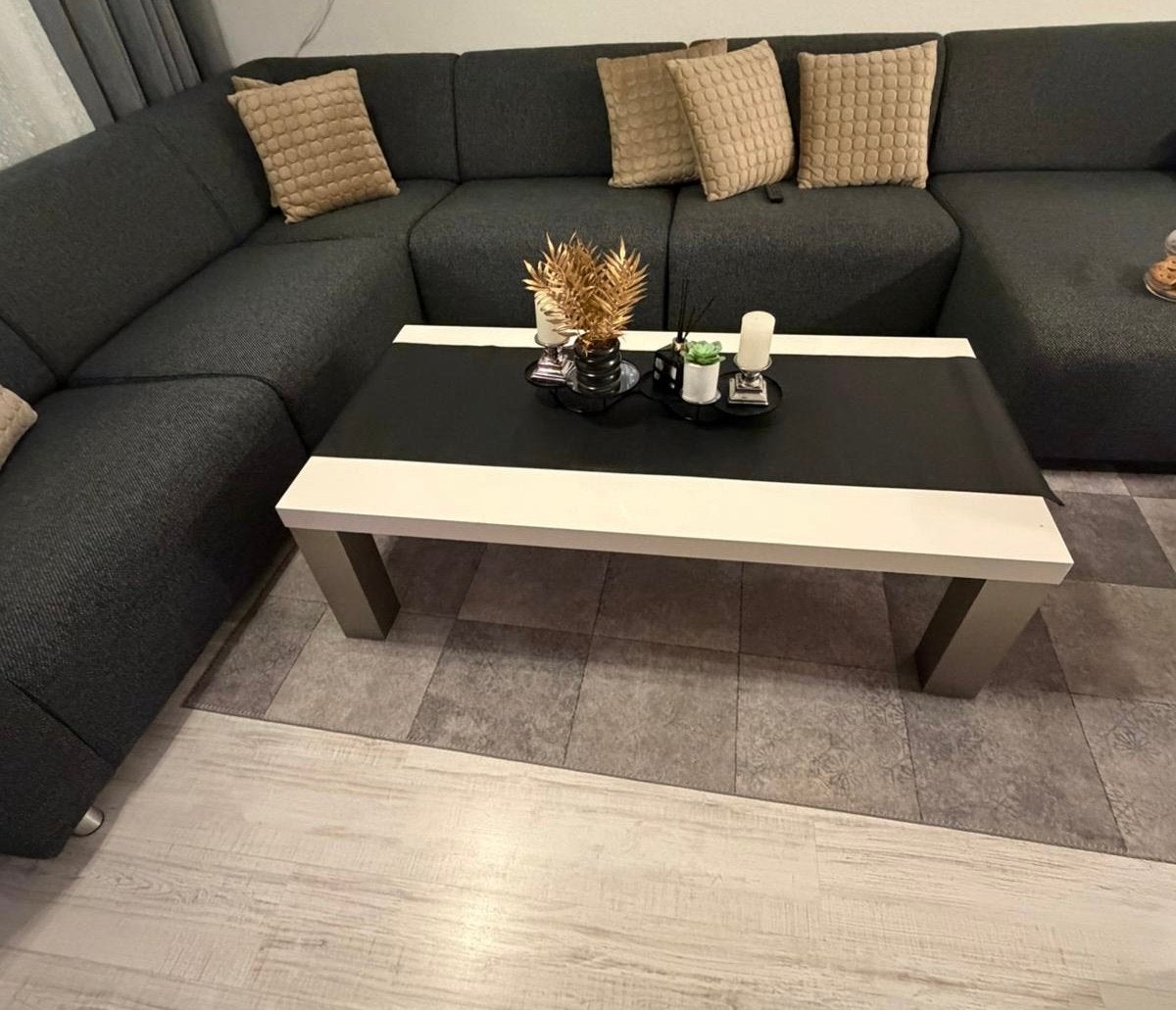 Salontafel, eettafel en tv-meubel set, Ophalen, 100 tot 150 cm, Zo goed als nieuw, 150 tot 200 cm
