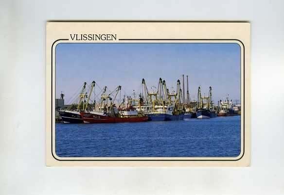 scheepvaart-kaart-VLISSINGEN-visserij, Ophalen of Verzenden, 1940 tot 1960, Gelderland