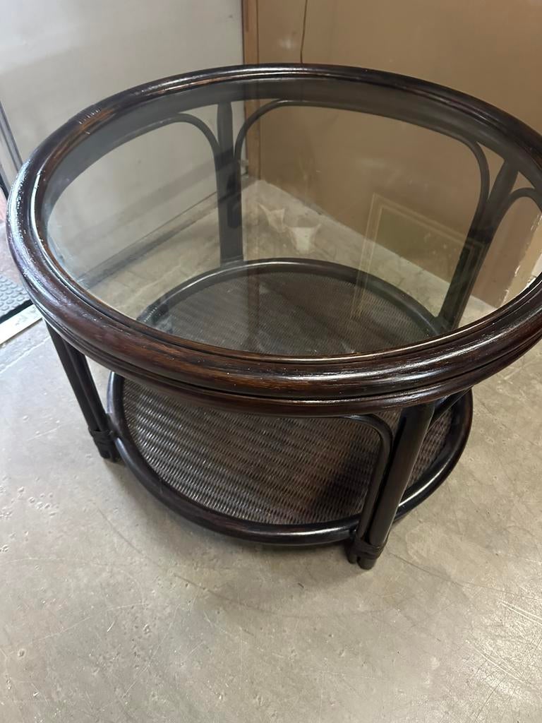 Ronde Rotan tafel, Overige materialen, Ophalen of Verzenden, Zo goed als nieuw, X