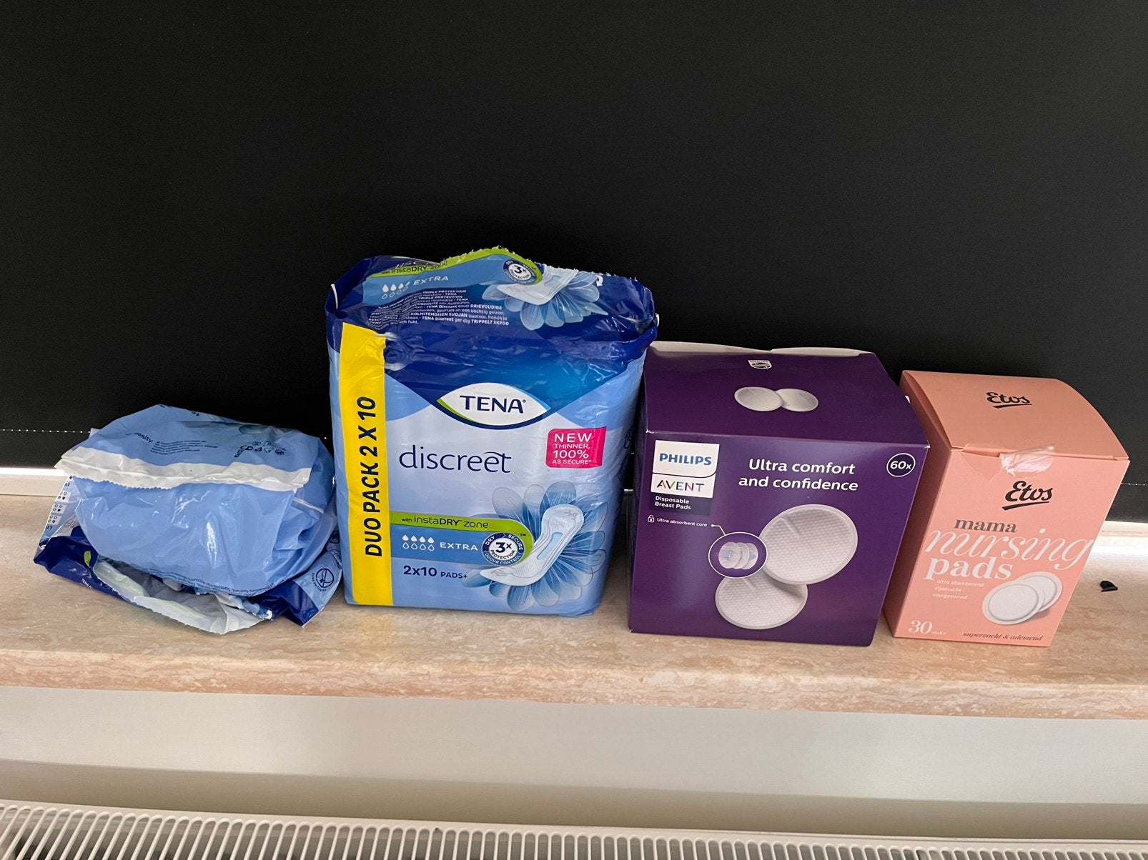 Nursing pads en Tena discreet., Ophalen
