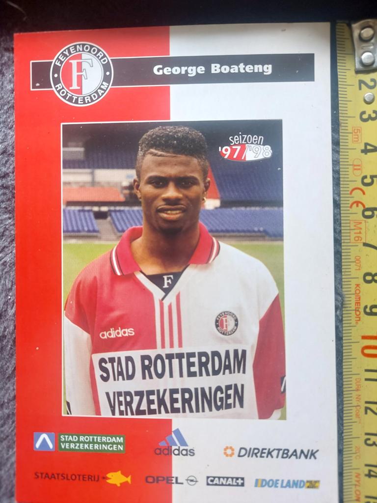 Feyenoord Spelerskaart George Boateng Seizoen '97/'98, Ophalen of Verzenden