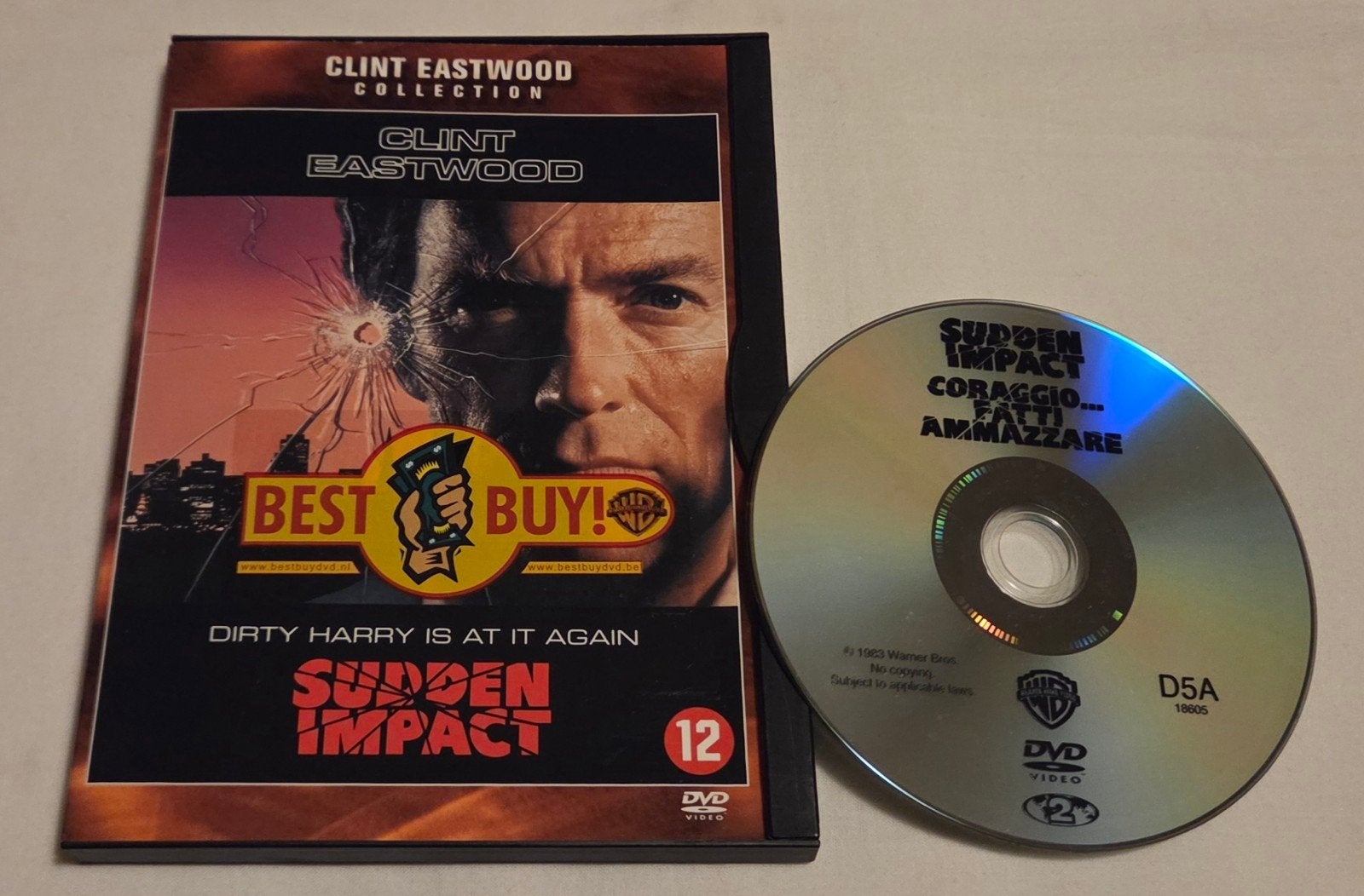 Clint Eastwood Sudden Impact Dvd Actie, Vanaf 16 jaar, Ophalen of Verzenden, Zo goed als nieuw