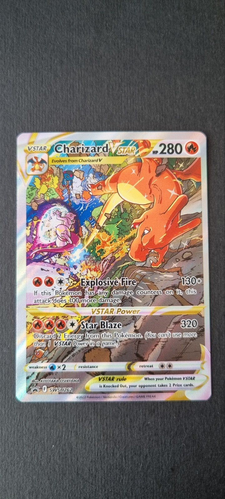 Charizard VSTAR SWSH 262, Ophalen of Verzenden, Zo goed als nieuw, Losse kaart, Foil