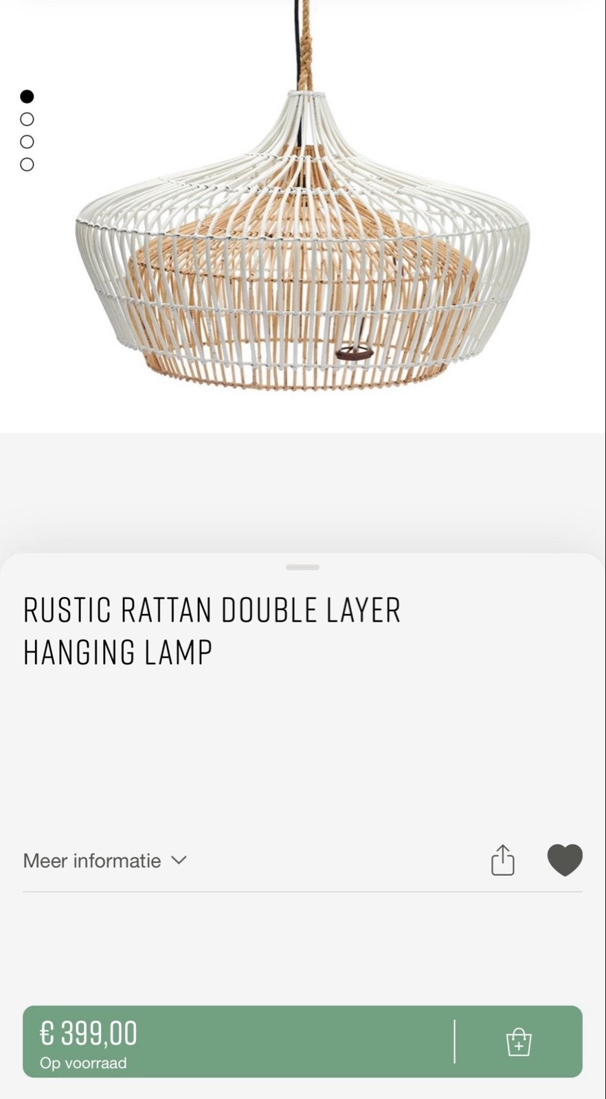 Riviera Maison Rattan Hanglamp - Rustiek en Stijlvol, Ophalen, Zo goed als nieuw, Natuurlijk materiaal