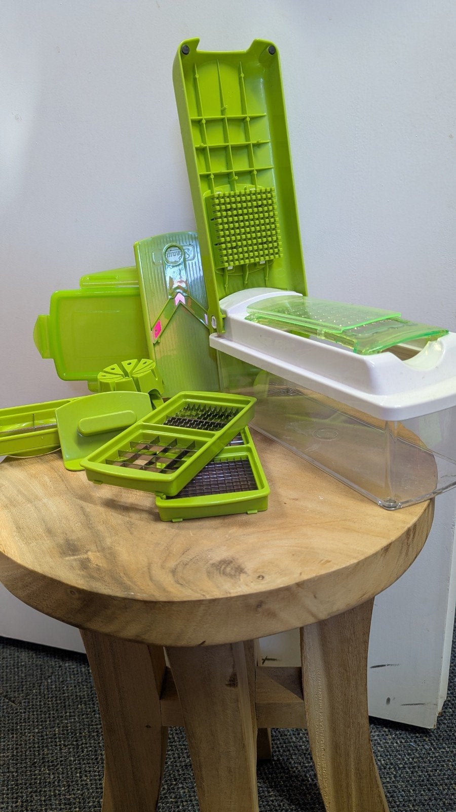 Originele NICER DICER  Snij Rasp set compleet - bekend  TV, Kunststof, Ophalen of Verzenden, Zo goed als nieuw, Groen