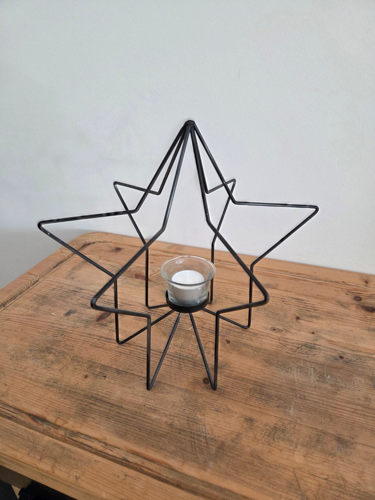 decoratief zwart metalen waxinelichtje houder ev andere item, Ophalen of Verzenden, Zo goed als nieuw, Glas, Industrieel