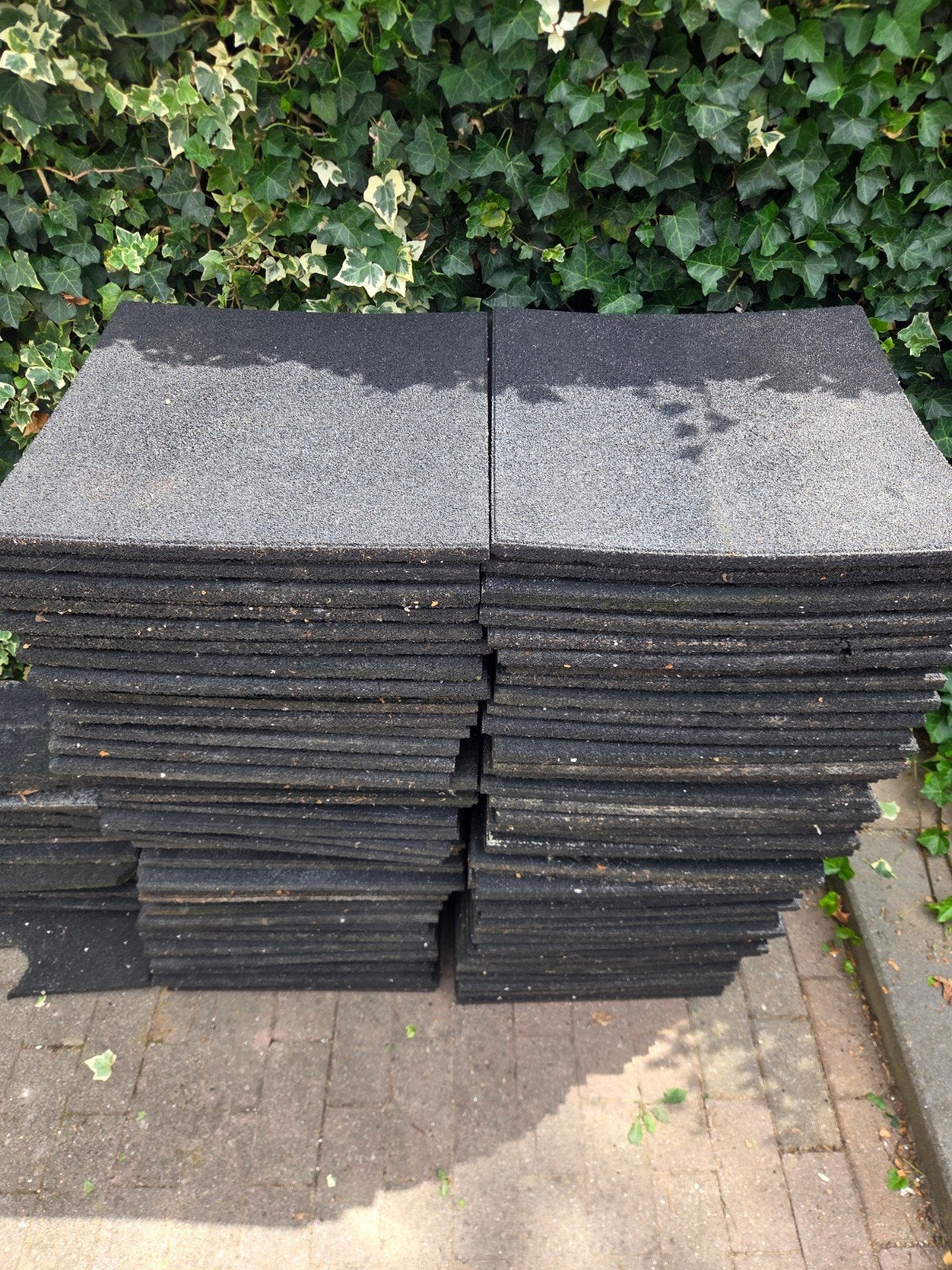 Rubberen tegels 50x50cm ca. 29m2, Steen of Klei, Zwart, Ophalen of Verzenden, 15 m² of meer