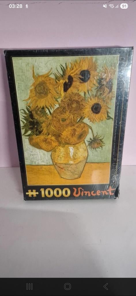 Puzzel Vincent van Gogh Zonnebloemen 1000 stukjes, Ophalen of Verzenden, 500 t/m 1500 stukjes, Nieuw, Legpuzzel