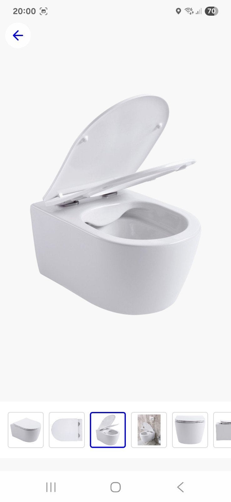 Hangtoilet nieuw, Ophalen